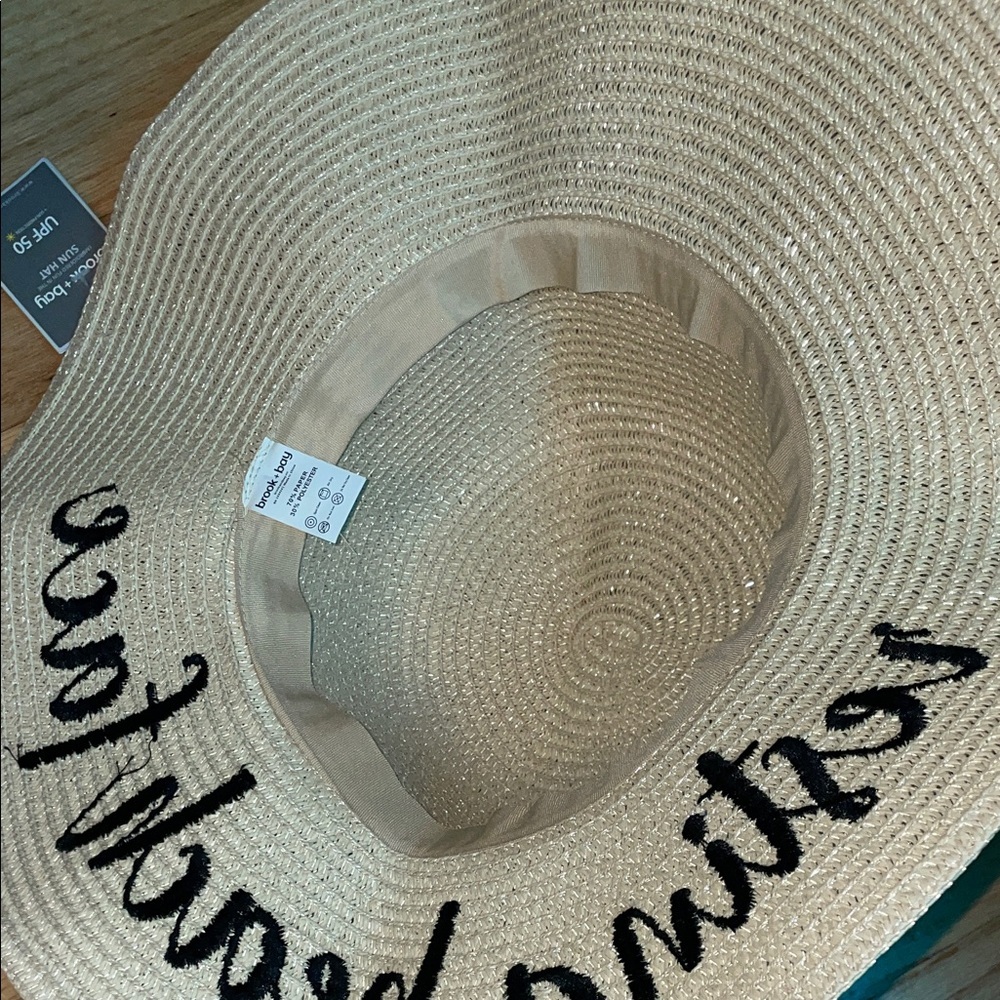 Brook & Bay Chic Women's Straw Hat with Black Script - Picture 8 of 8
